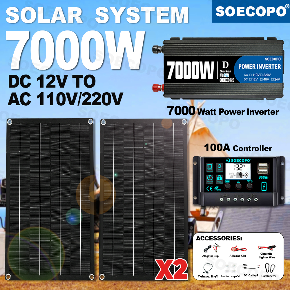 Solar Panel Monocrystalline - SOECOPO 7000W Peak Solar System Kit