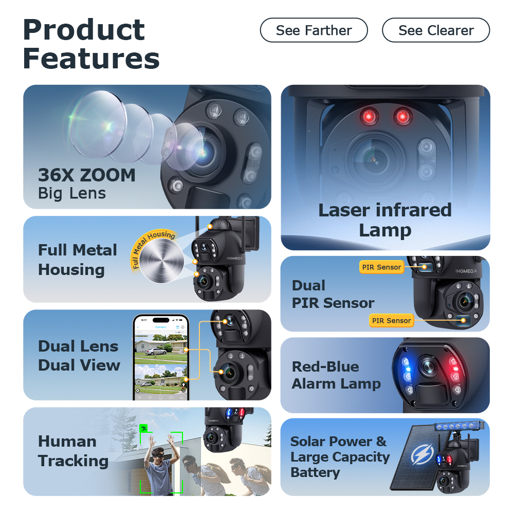 12MP 36X Dual Lens Solar Secur - đánh giá và giá Solar Panel Tilt Mount