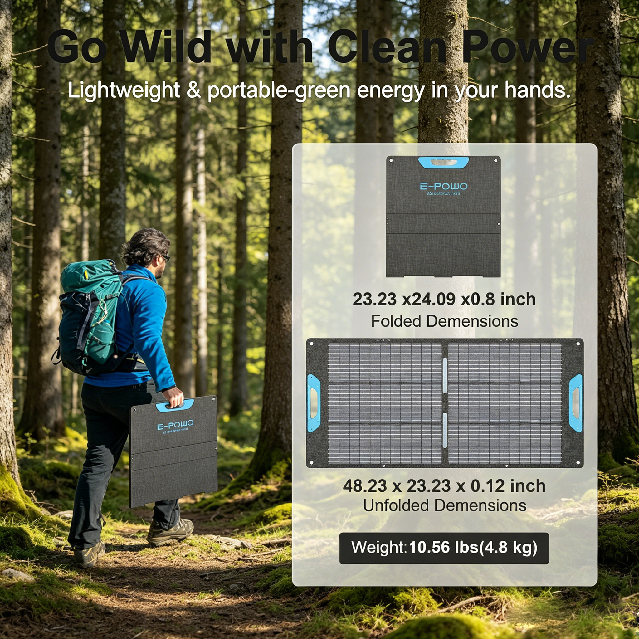 E-POWO 110W/220w Portable Sola - đánh giá và giá Solar Panel Monocrystalline