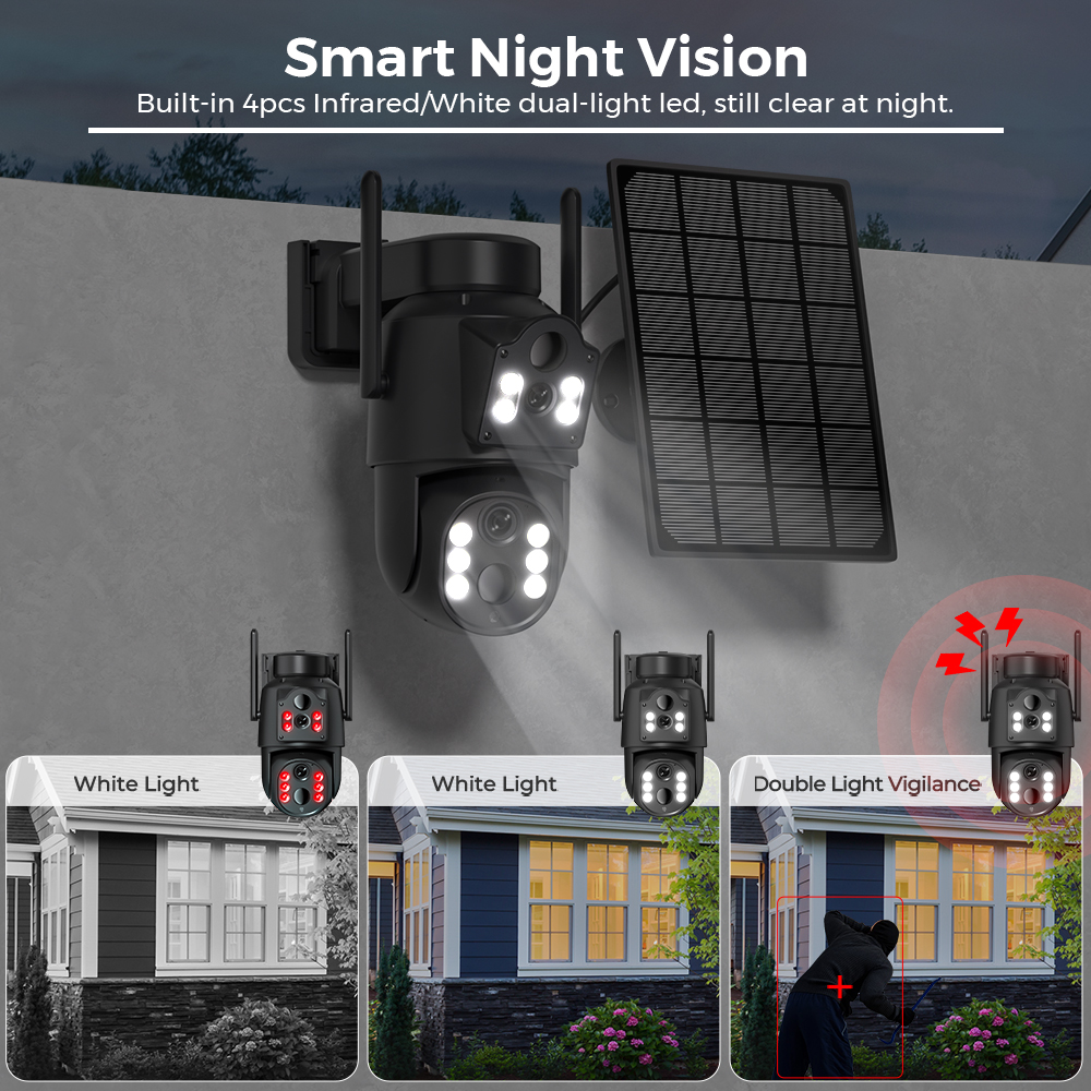 8MP 4K HD Solar WiFi Camera Ou - đánh giá và giá Solar Panel Tilt Mount