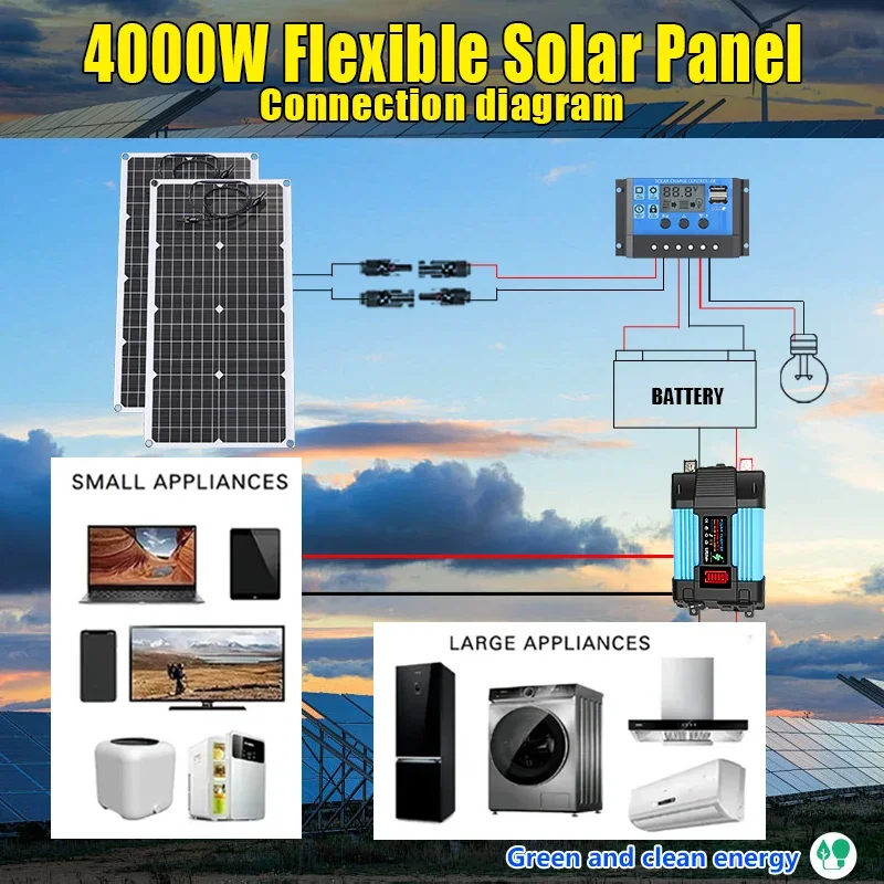 4000W Solar Panel Kit 12V To 1 - đánh giá và giá Solar Panel Monocrystalline