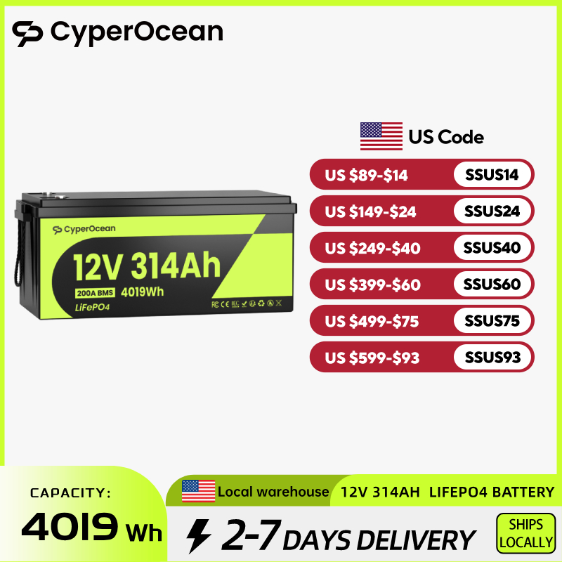 CyperOcean 12V 314Ah LiFePO4 L - đánh giá và giá Renewable Energy House