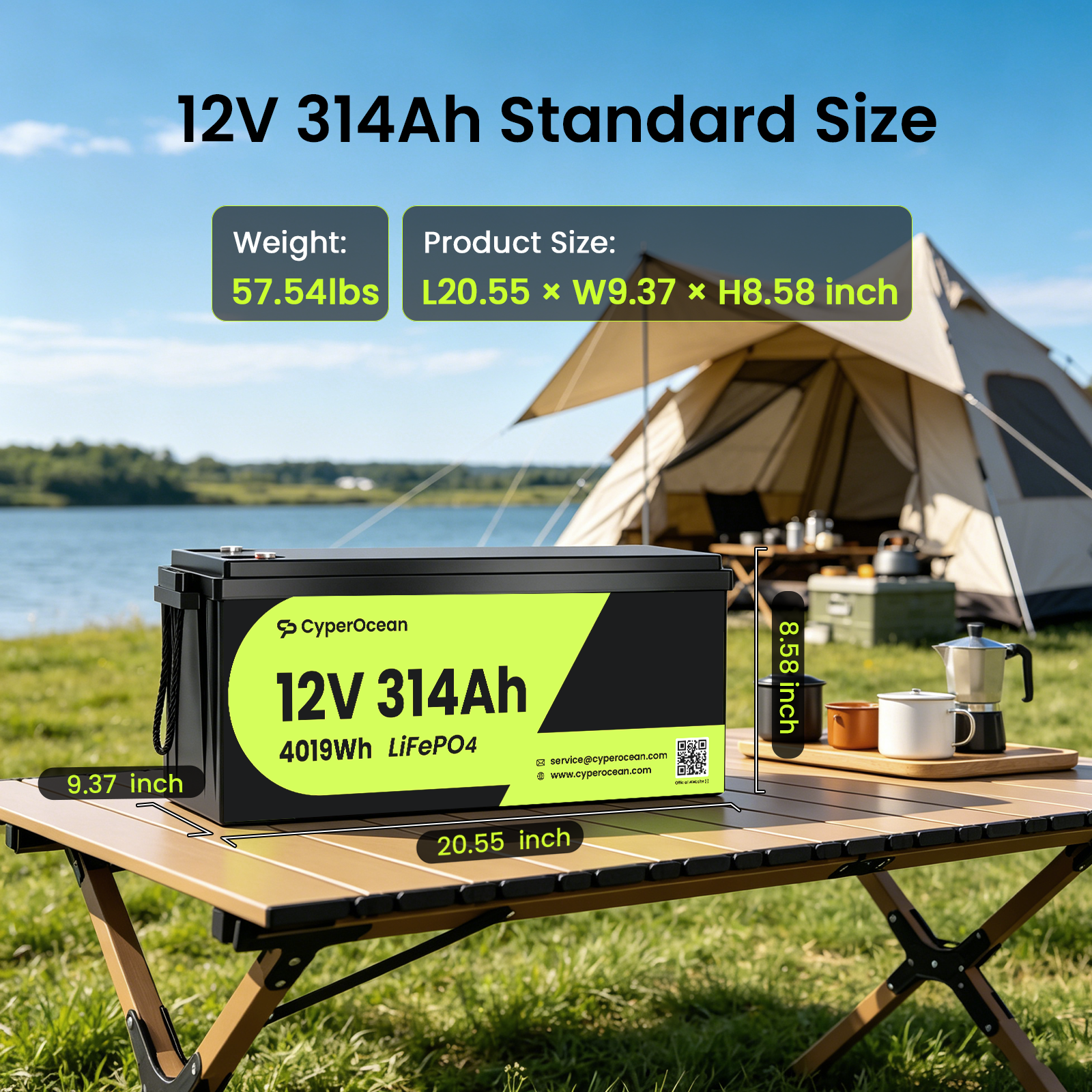 CyperOcean 12V 314Ah LiFePO4 L - đánh giá và giá Renewable Energy House